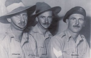 The Stewart Brothers, with my Grandfather on the left.  Known as Charlie to everyone, he was a member of the 2/2nd Australian Machine Gun Battalion, 9th Division AIF (Australian Imperial Force)